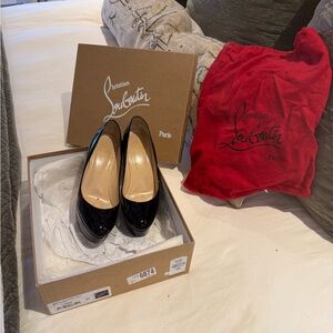 Christian Louboutin Black Patent Heels Bianca platform